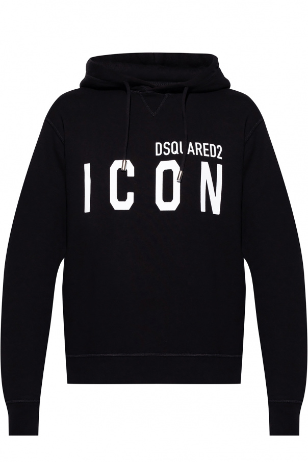 Dsquared2 zip-up cotton hoodie Black